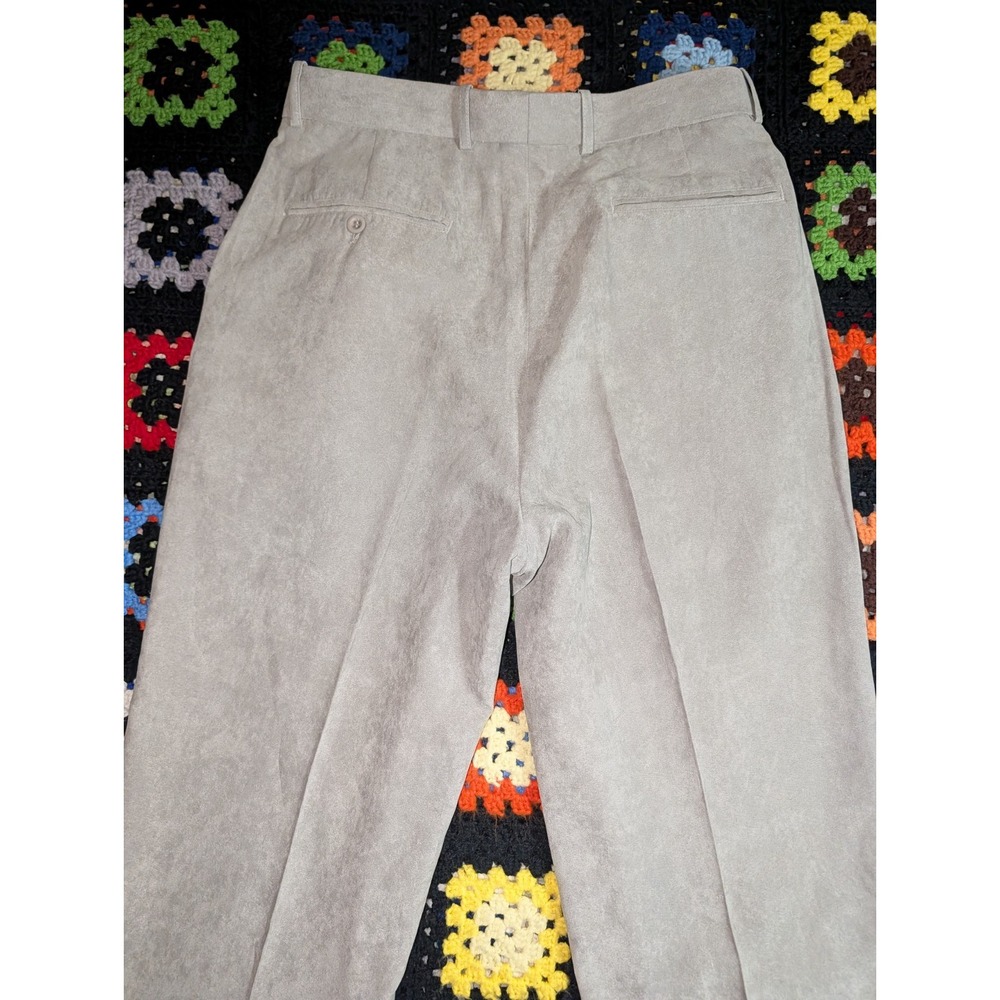 Vintage Pronti By Phita Pleaded 33X29 Micro Suede Pants - Picture 8 of 10